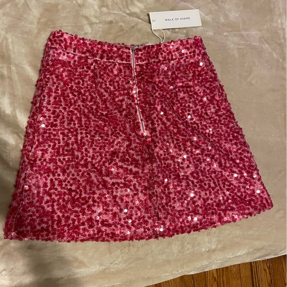 Walk of Shame pink sequin high waisted party skirt. NWT. - Picture 3 of 3